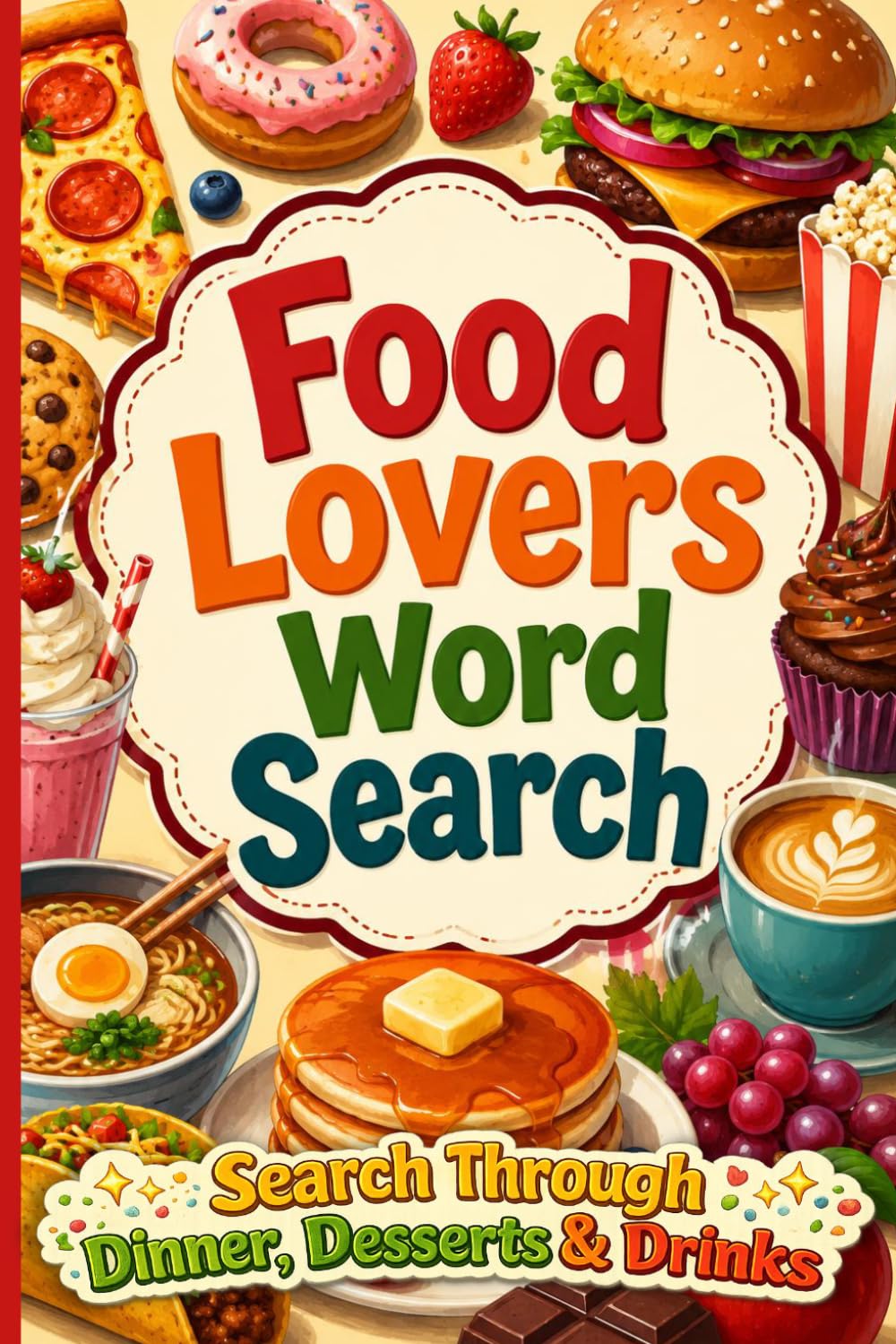 Food Lovers Word Search: A Feast of Puzzles Featuring Pizza, Pancakes, Movies, Songs & More
