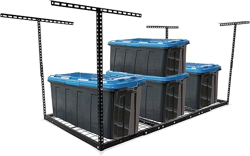 Miniatura 10 de Kojem Estante de almacenamiento de garaje de 3 x 6 pulgadas, estante de organización de garaje ajustable para techo, estantes de almacenamiento