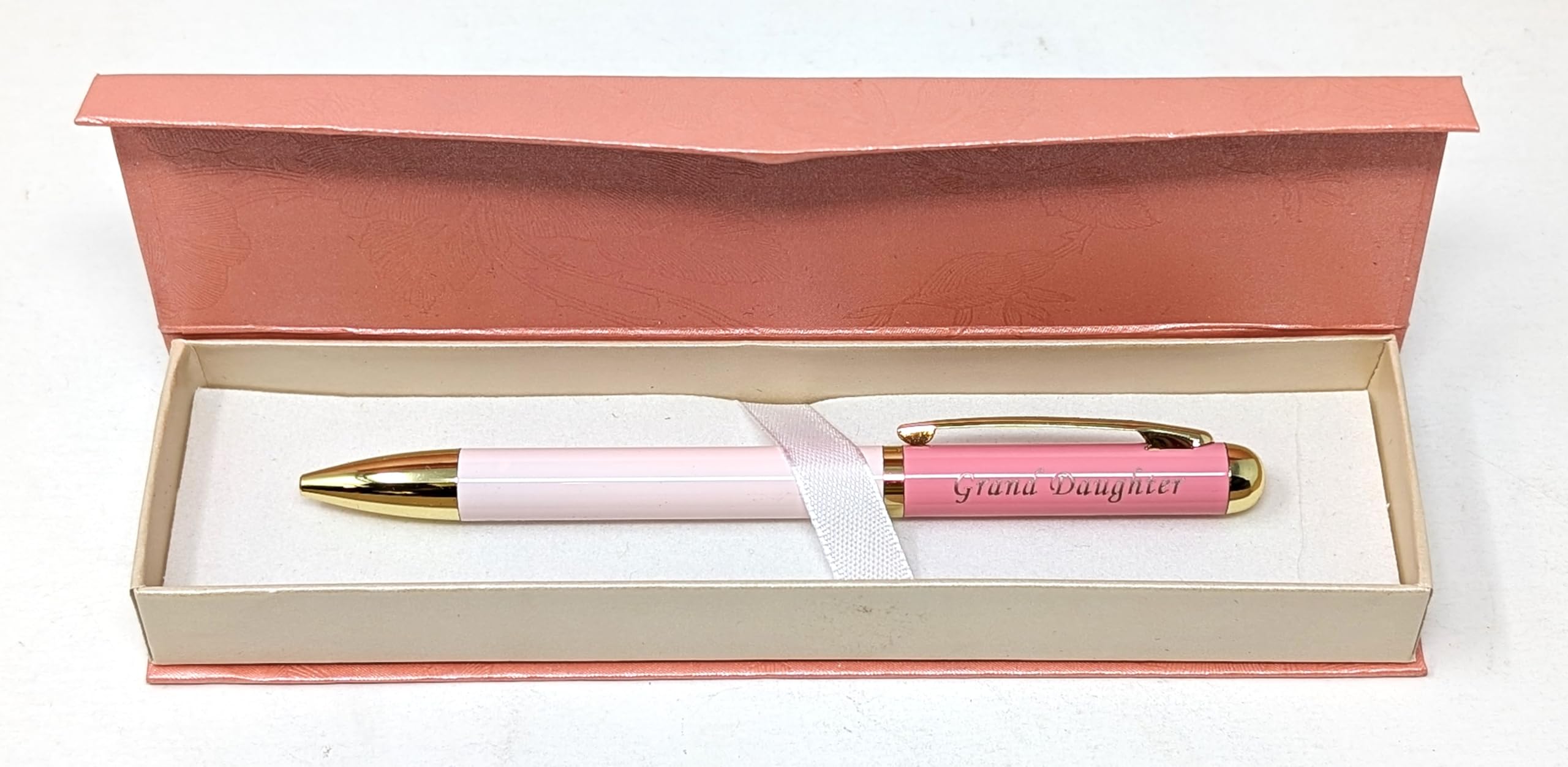 JRose Collections Grand Daughter Pink Twist Ballpoint Pen with Gold Accents - Image 3
