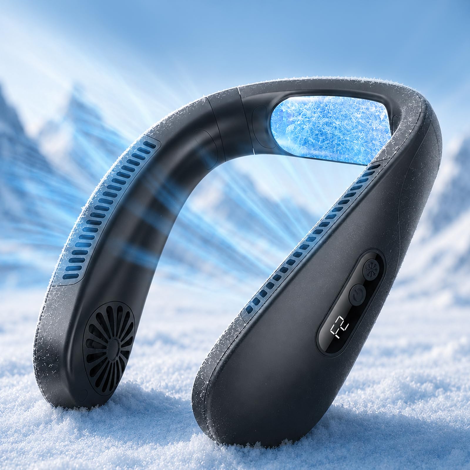 Neck Fan with Cooling Plate, Neck Fan Rechargeable Neck Air Conditioner, Neck Cooler Fan for Summer, Kitchen Women, Travel Outdoor - Mother & Father Day Gifts , Birthday Gifts for Men & Women-image-18