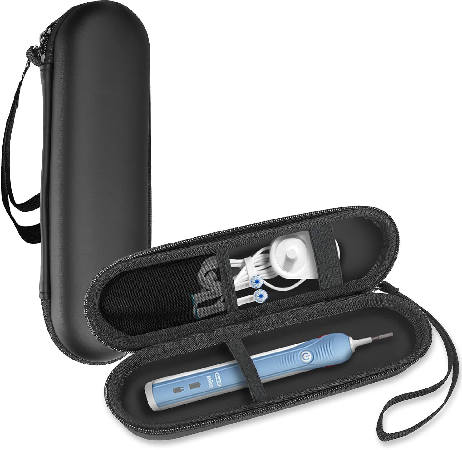 ProCase Custodia per Spazzolino Elettrico compatibile con Oral-B Vitality Pro/Oral-B iO 3/Pro 3000/Philips Sonicare, Custodia Rigida da Viaggio con Porta-Spazzolino per Oral-B/Pro/iO Series -Nero