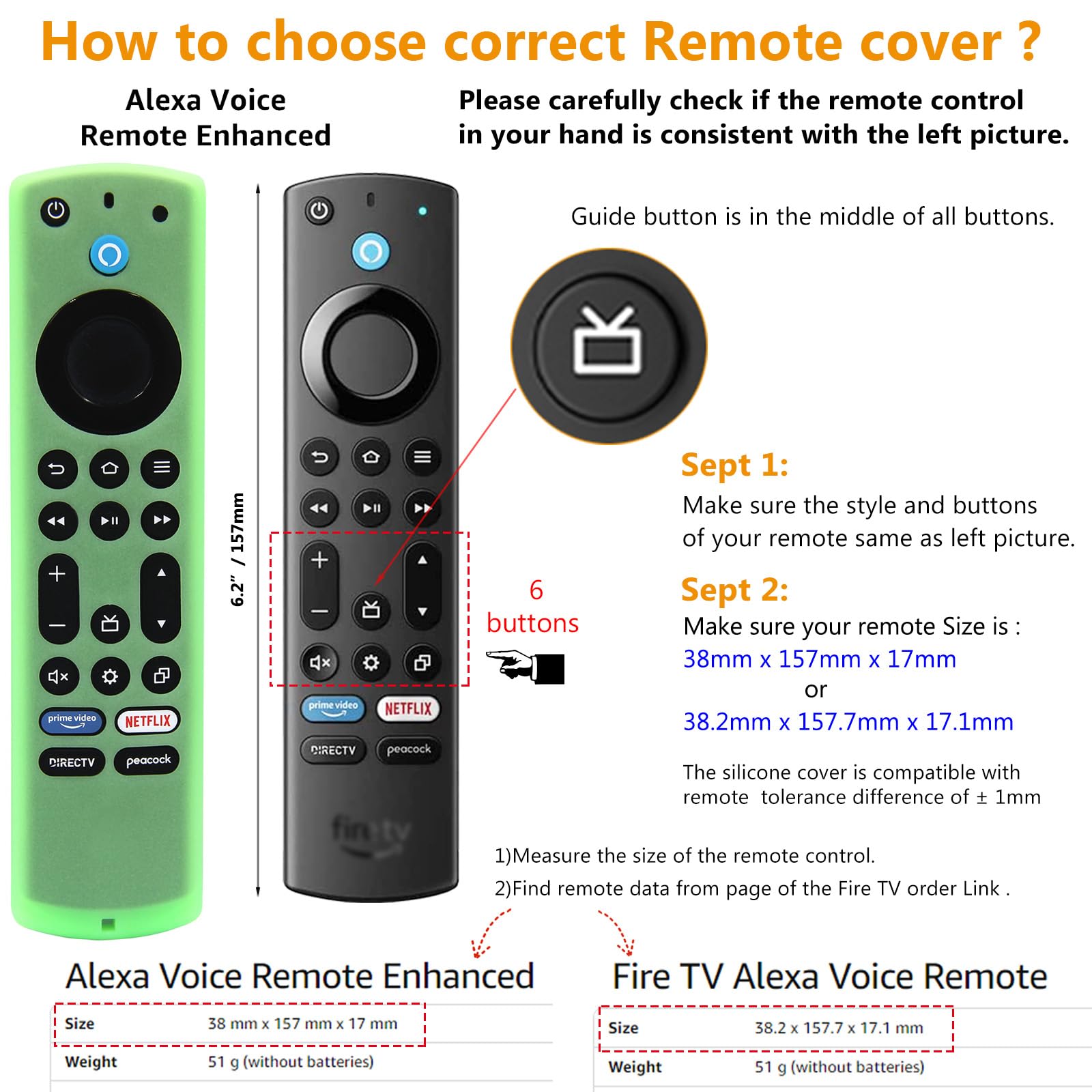 Pinowu Silikonowe etui na pilota (2 szt.) do Fire TV Stick 4K Max (2nd )/ Insignia/Pioneer/Omni (QLED) Series Alexa Voice Remote Enhanced ze smyczą (zielony, błękitny, świecący)