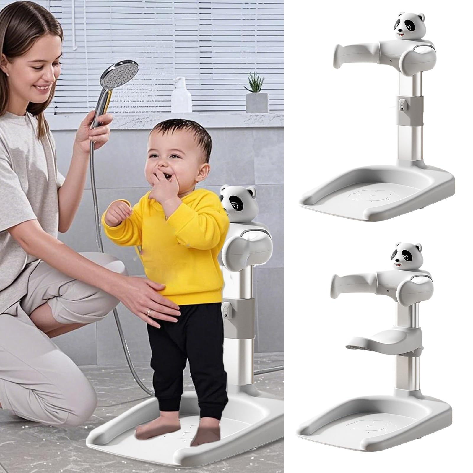 Soporte De Baño Infantil Antideslizante, Plegable, con Altura Ajustable | Apoyo De Pie Para Baño Infantil en Bañera, Baño, Hogar o Viajes