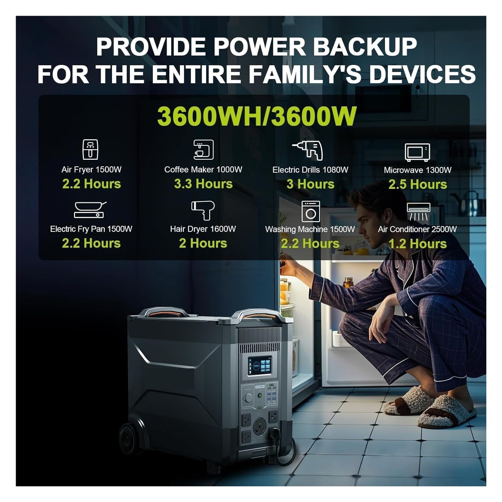 Centrale Elettrica Portatile Espandibile R4000, Batteria Di Backup LiFePO4 Da 3456 Wh, Generatore Solare UPS For Interruzione Corrente, Viaggi Durata Della Batteria Ultra-Lunga
