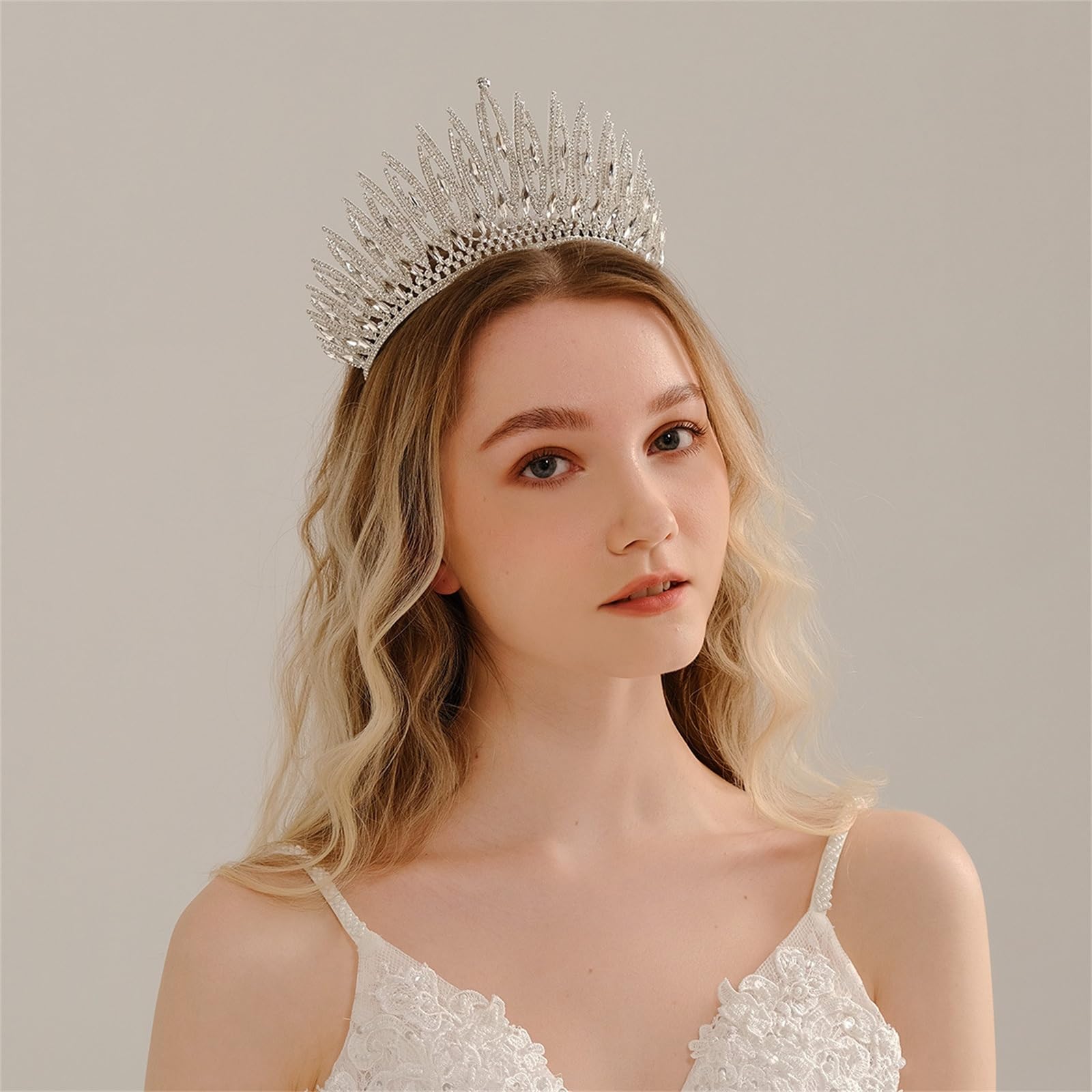 Corona di Cristallo Corona di strass da sposa d'atmosfera con corona principessa lusso per la festa