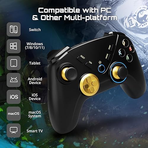Miniatura 2 de Multi-Platform PC Wireless Controller, Bluetooth Gaming Controller, Compatible with Windows, iPad, Steam, Laptop, Mac, Tablet, and Smart TV, with