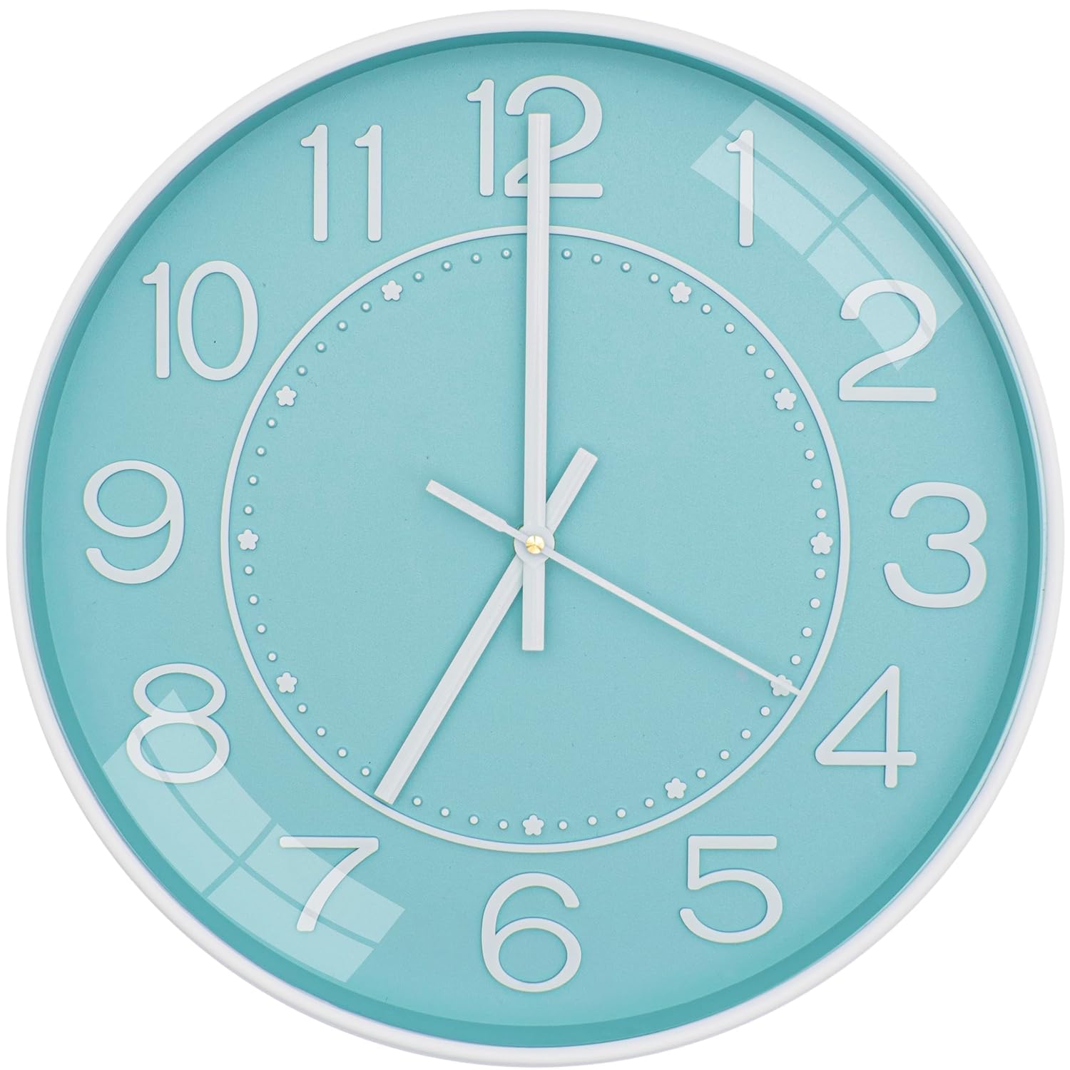 DHRUVINE Wall Clock 12" Silent Quartz Decorative Latest Wall Clock Non-Ticking Classic Clock Battery Operated Round Easy to Read for Room/Home/Kitchen/Bedroom/Office/School (Sky Blue)
