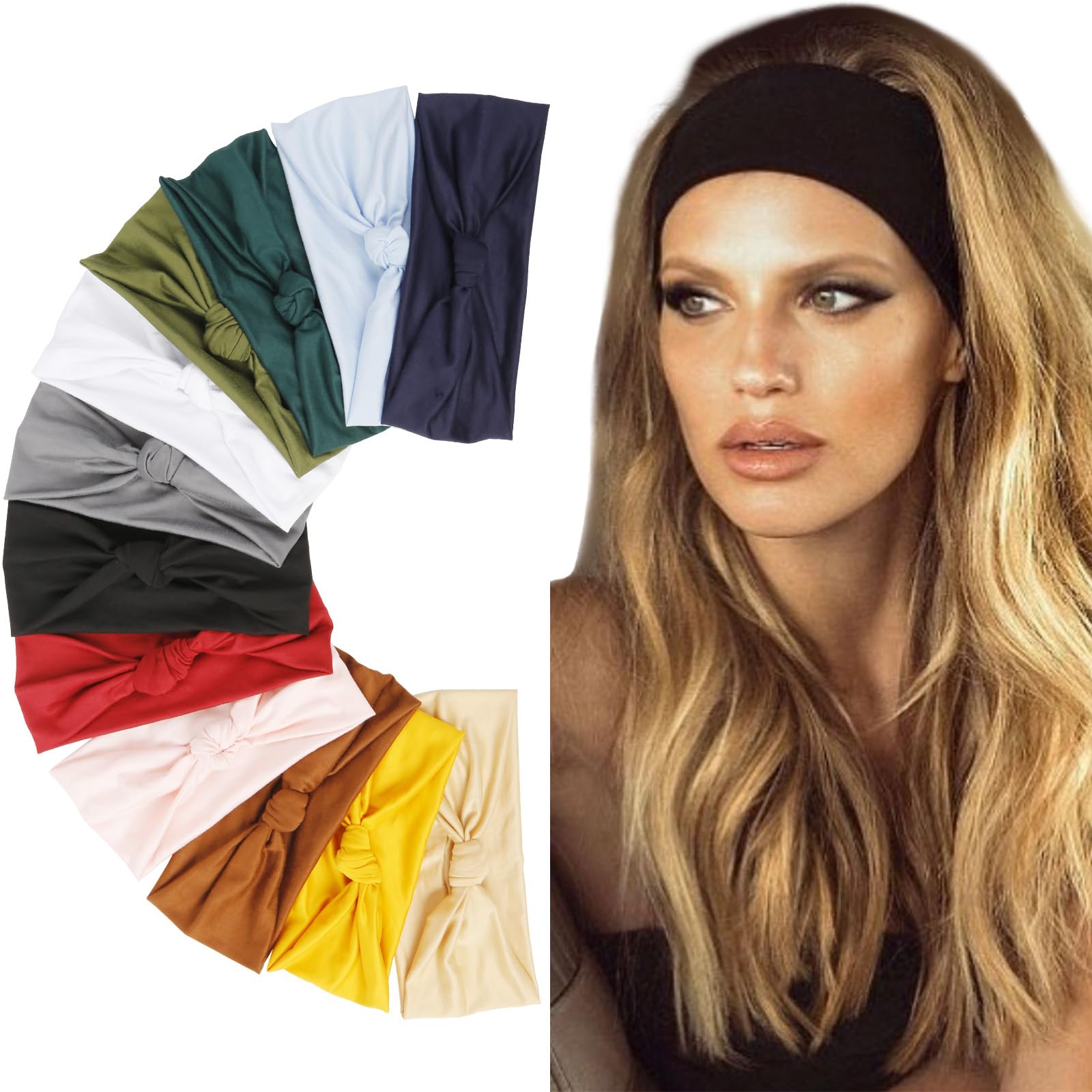 Headbands for Women Non Slip 12 Packs Knotted Head Bands for  display picture 3