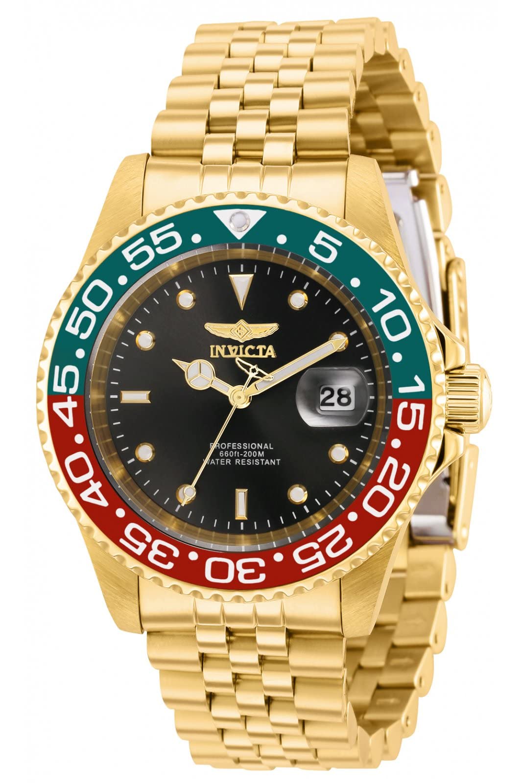 Invicta Pro Diver Quartz Black Dial Pepsi Bezel Mens Watch