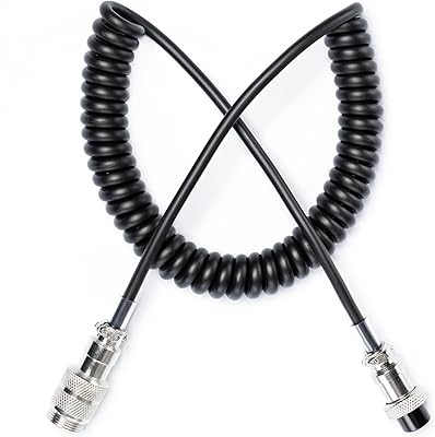 Fumei 4 Pin Mic Extension Cable 1.8M Durable Coiled Cable Compatible with Cobra Uniden CB HAM Radio