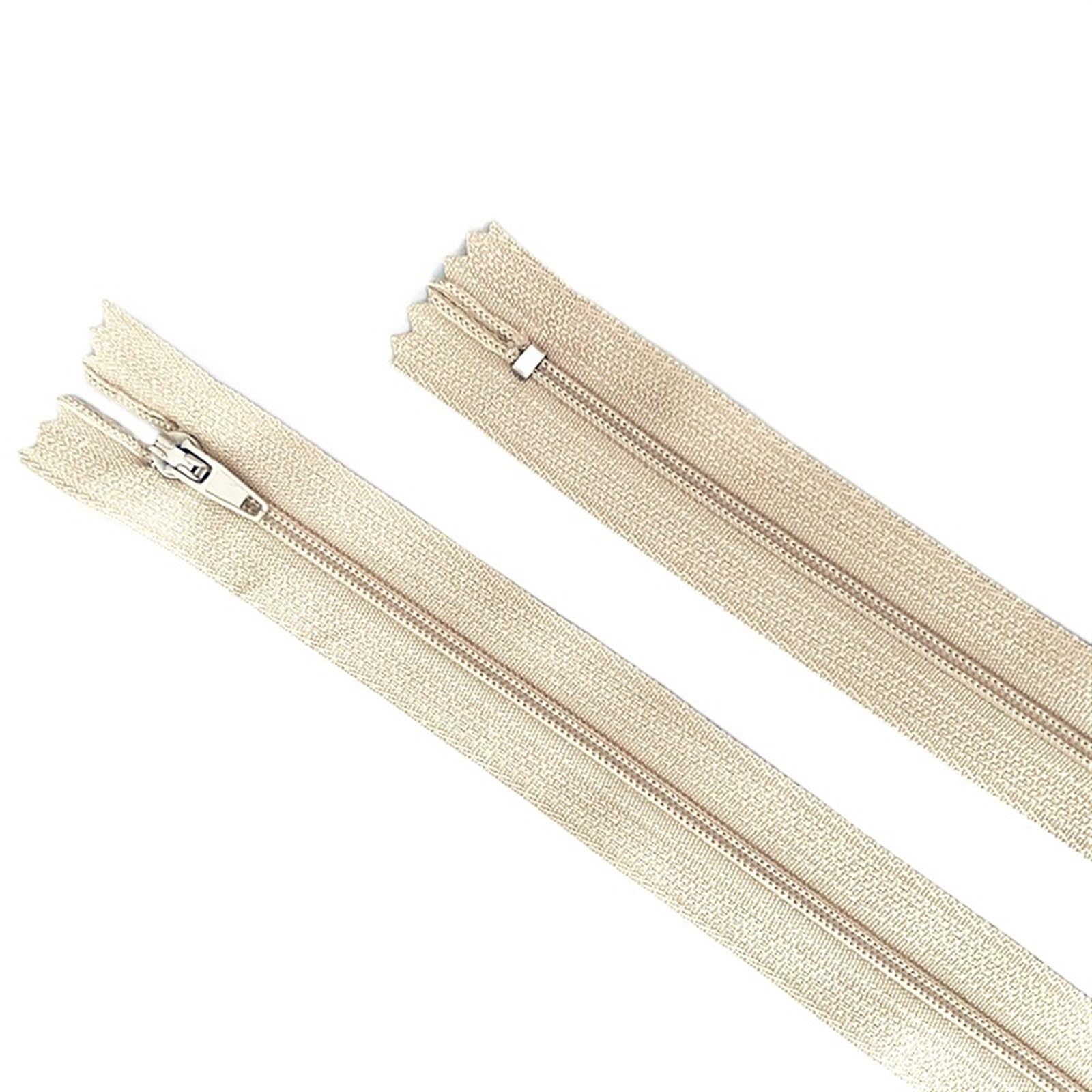 XPJYUA Zipper 10pcs 10/15/18/20/25/30/35/40/50/55/60cm (4inch-24 Inch) Nylon Coil Zippers Tailor Sewer Craft Crafter's (20 colors)(Beige,4inch 10cm)