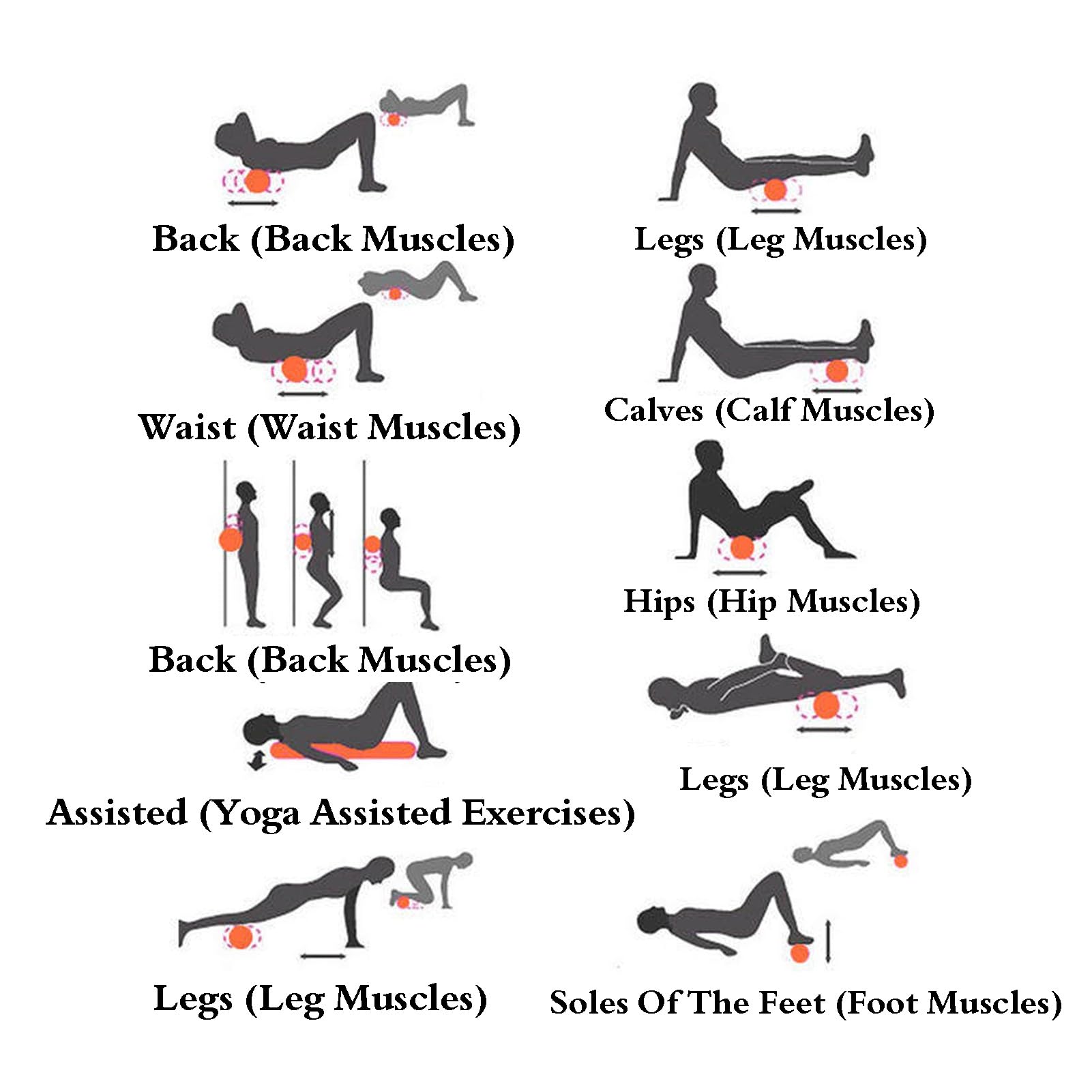 Korkowy Wałek Do Jogi, Wałek Do Masażu I Relaksu Do Fitnessu | Wałek do pilatesu o średniej gęstości, masaż mięśni głębokich, na siłownię, pilates do jogi(45x10cm)