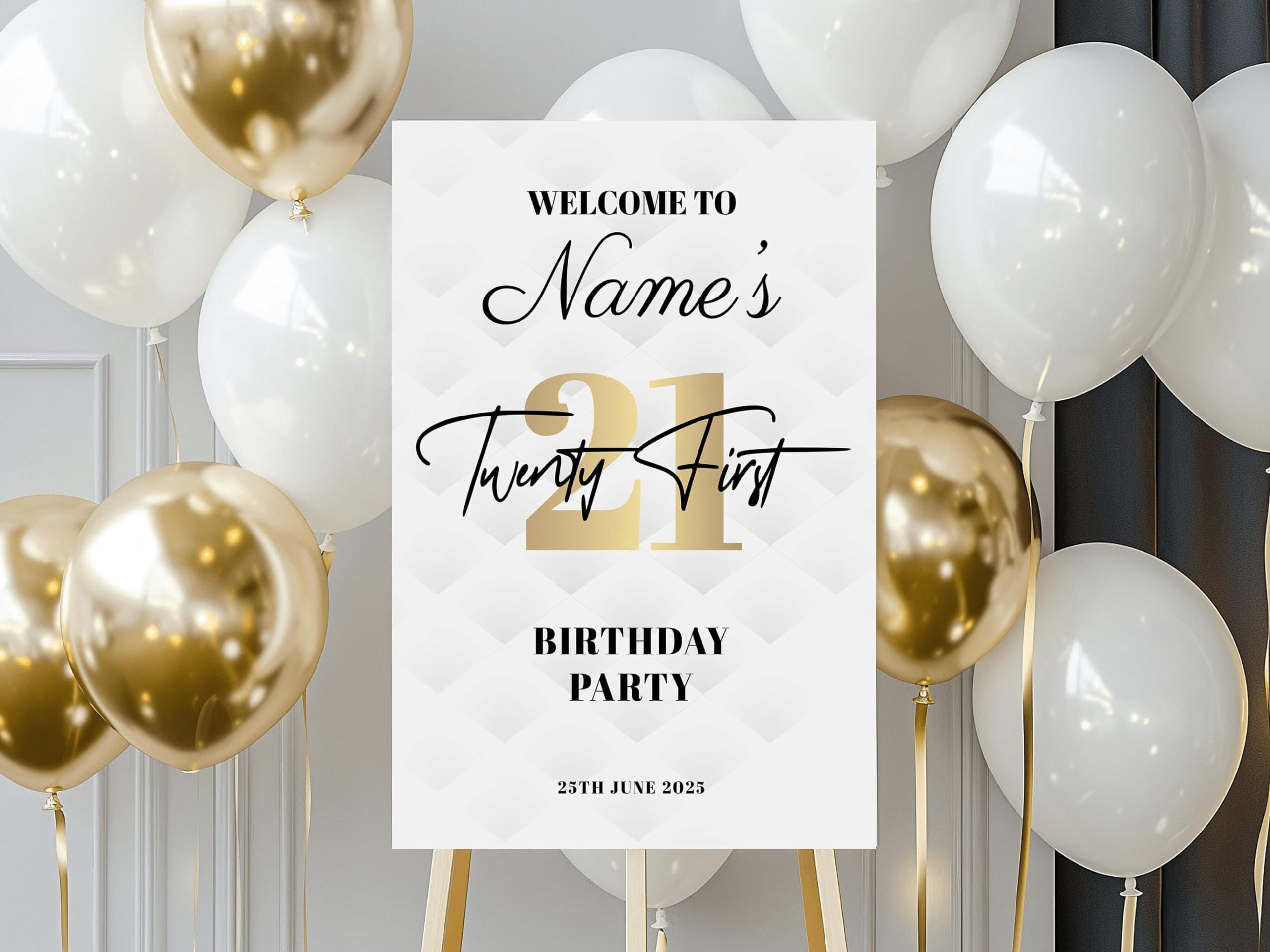 21st BIRTHDAY Party Welcome Sign, A1, A2, A3 or A4, 21st Party Signs ...