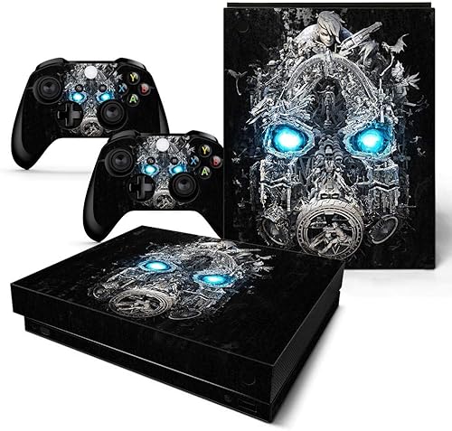 ZOOMHITSKINS X1 x Skins para consola y controlador, diseño mecánico de ametralladora, robot azul neón de metal pesado, duradero, sin burbujas, sin