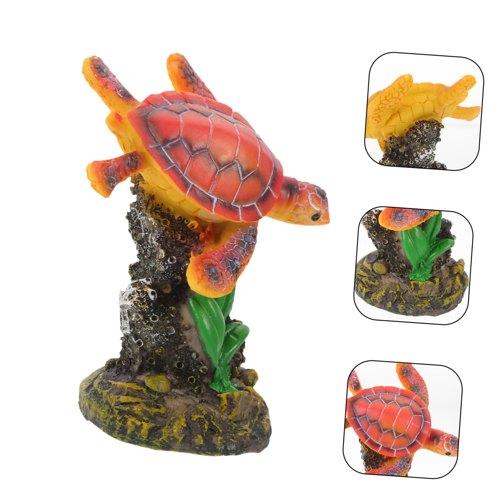 Amazon | COSMEVIVI 小海亀フィギュア 水槽用装飾品 リウムデザイン