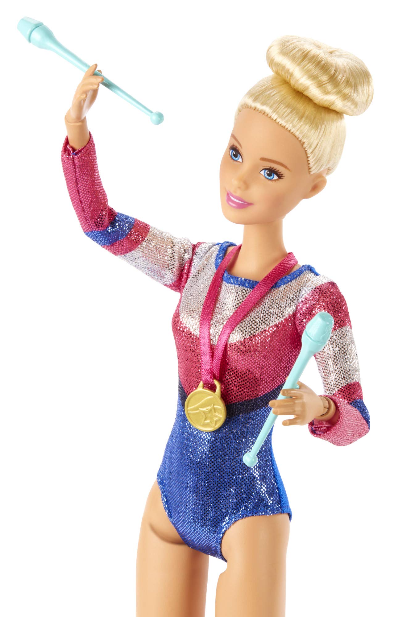 Barbie Gymnastics Playset Barbie Doll with Twirling Feature, Balance Beam, 15+ Accessories for