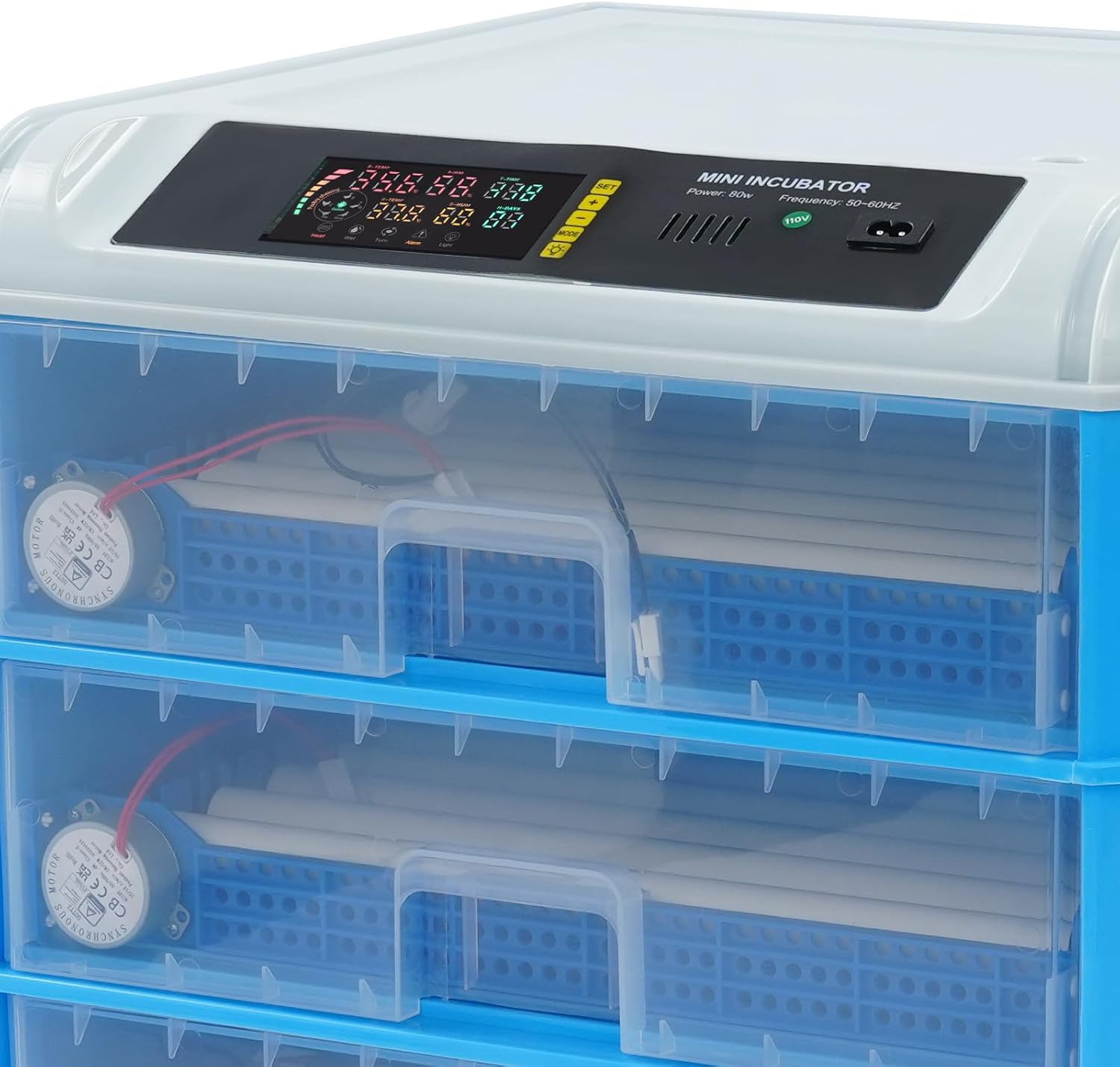 Automatic Egg Incubator, 80W 110V 240 Egg Incubator, Poultry Hatcher Machine with Automatic Egg Turning, Temperature & Humidity Control and LED Screen, Incubator for Chickens Ducks Birds (240 Egg)