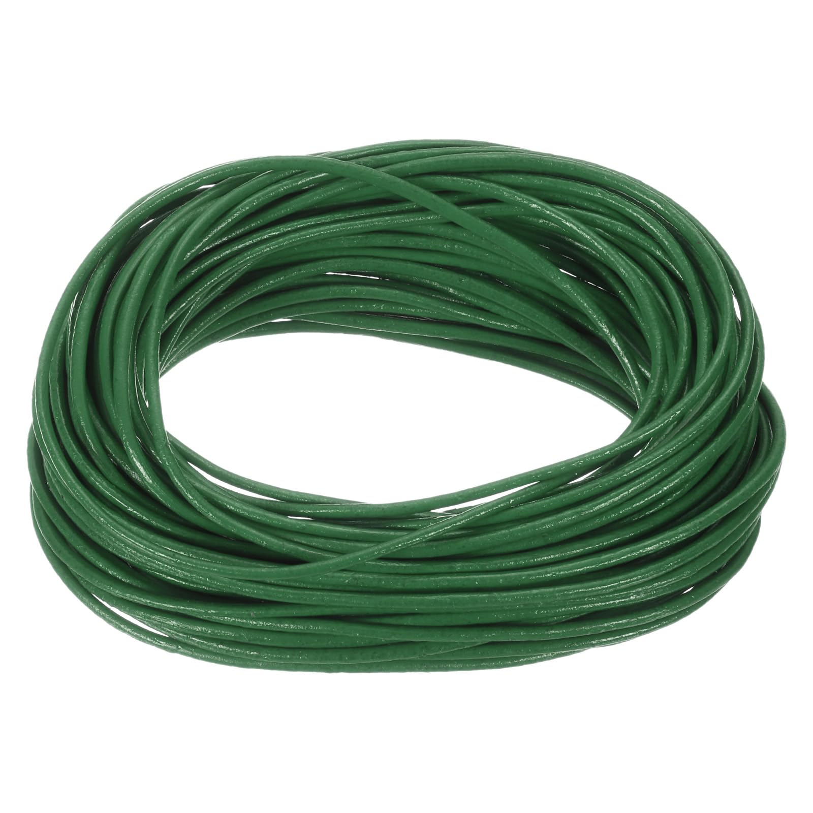 Cordon en cuir rond vert foncé de 1 mm pour réparer et tresser sans rupture