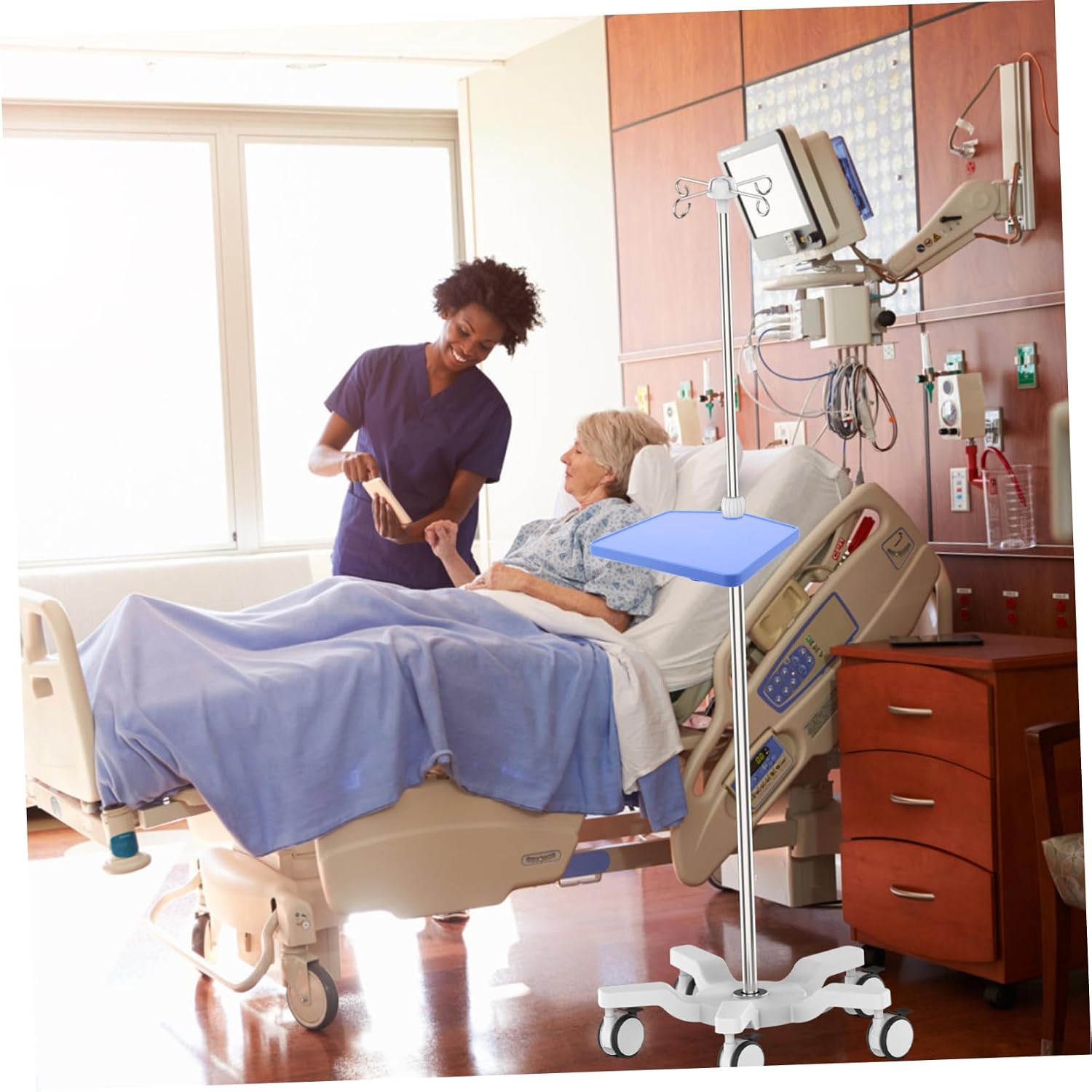 Versatile Storage Tray for Infusion Stands Durable Drip Bag Holder Lightweight and Portable Iv Stand Replacement Plate for Use