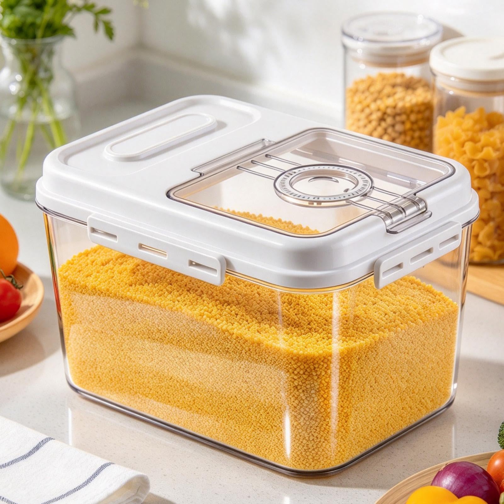Pojemnik na ryż,pojemnik na ryż 5kg duży pojemnik ziarna zbóż z