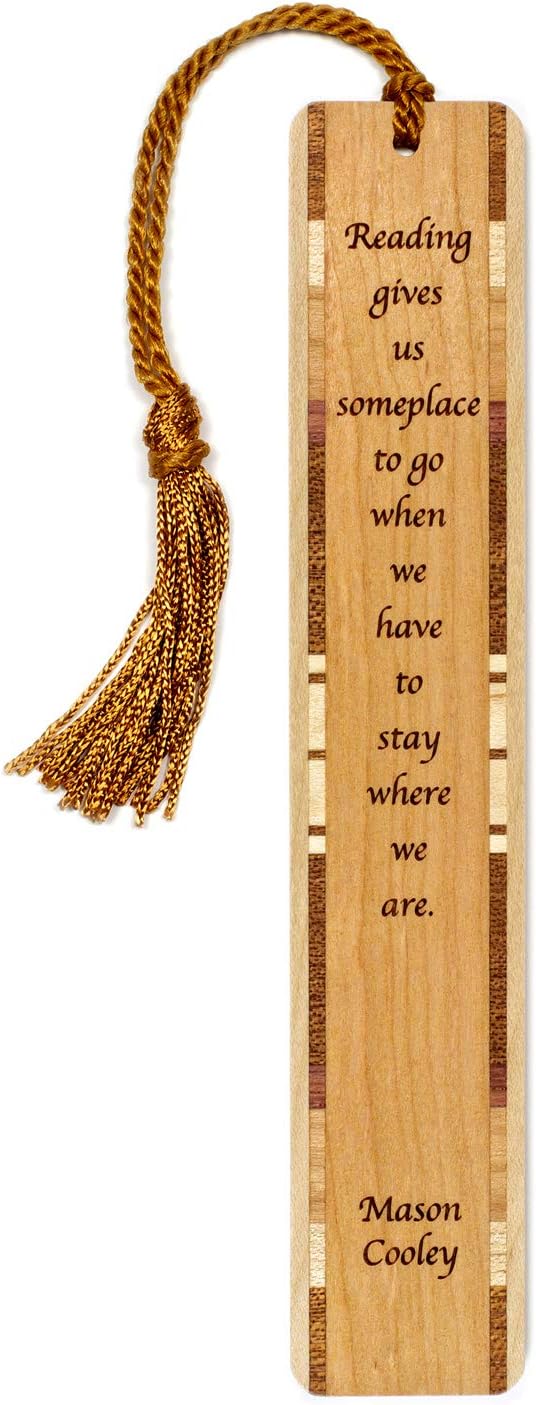 Personalized So Many Books So Little Time Quote Engraved Wooden Bookmark - Made in USA - Also Available Without Personalization