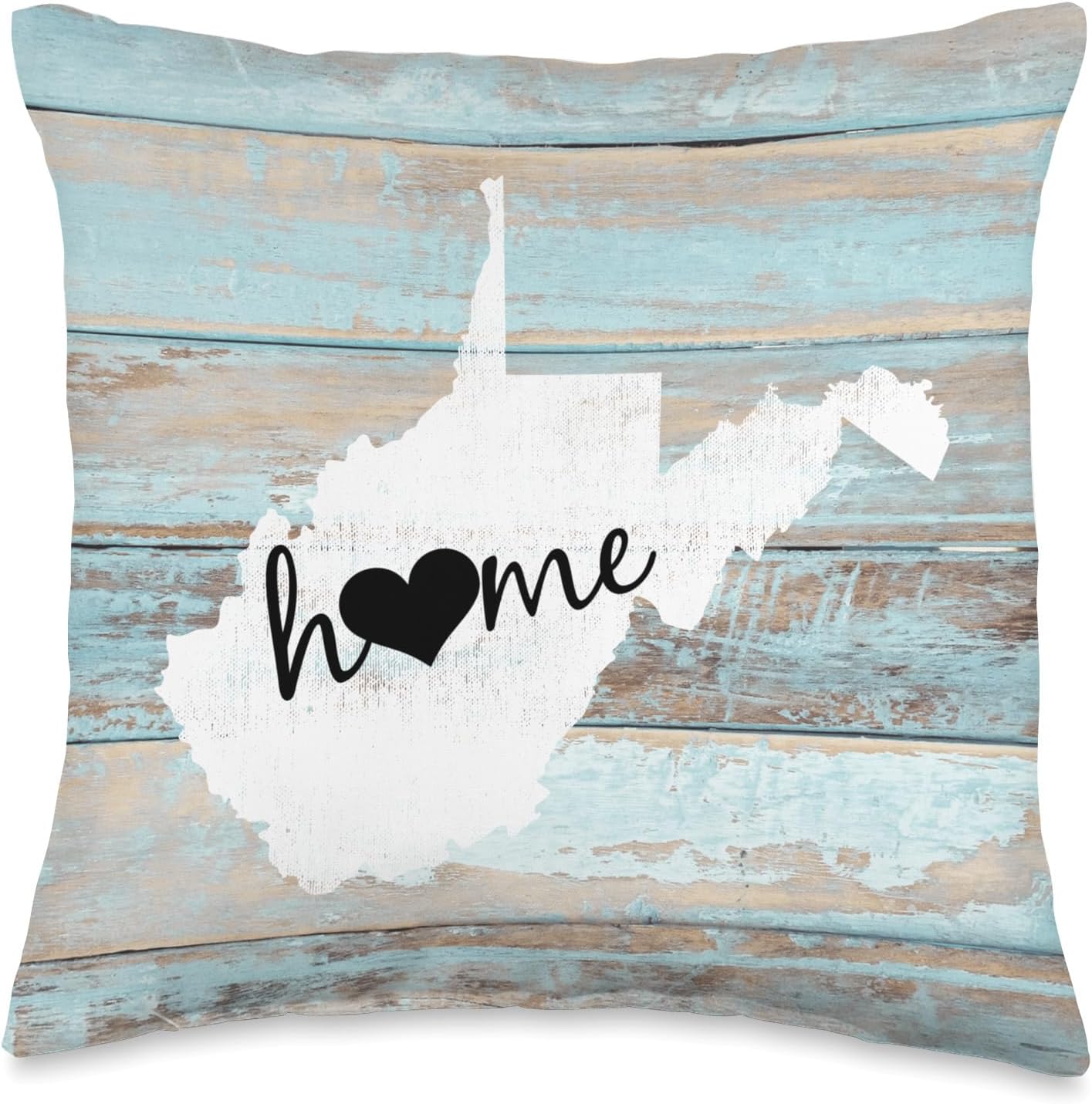 West Virginia Rustic Home Pride US State Distressed Look Throw Pillow