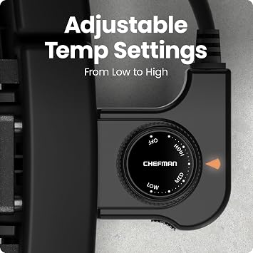 Chefman Smokeless Indoor Electric Grill, Extra Large Grilling Surface, Nonstick Table Top Grill for Indoor Grilling and BBQ with Adjustable Temperature Control, Drip Tray, Dishwasher-Safe Parts