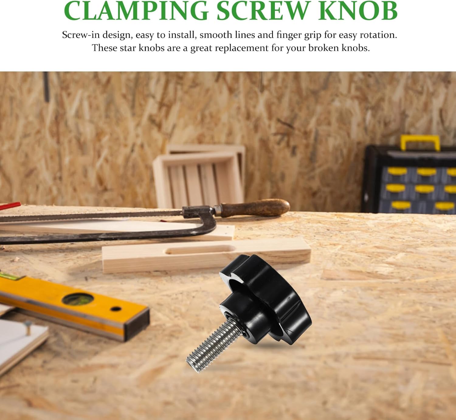 Mobestech 2pcs Clamping Screw Knob Handle for T Track Accessories External Thread Replacement for Patio Swing Parts and Machinery Equipment