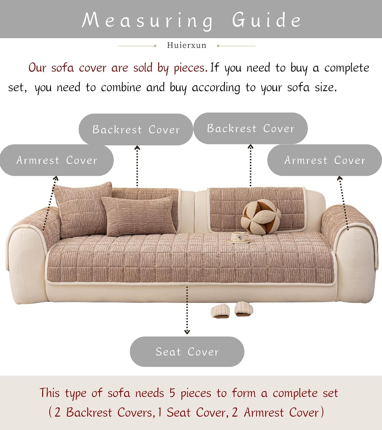 Thickened Chenille Plaid Sofa Cover Cotton Filling Check Soft Sectional Couch Cover Grid Quilted Cushion Cover Non-Slip Sofa Slipcovers Furniture Protector for Kids Pets(Dark Coffee,36"x94")