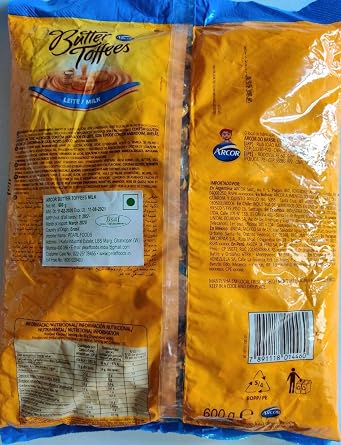 ARCOR Bala Butter Toffees Leite 600 grs. / Butter Toffes Candies Milk Caramel Flavor 1.5 lbs.