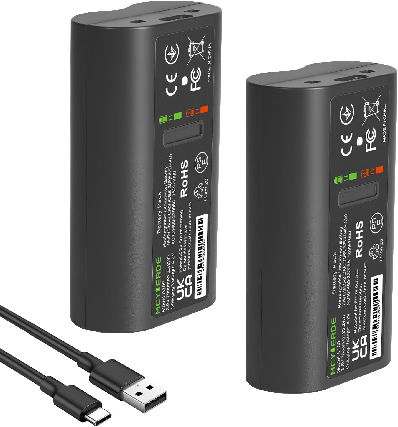 2-Pack 7000mAh Rechargeable Replacement Batteries for Tapo A100 Camera, Compatible with Tapo C400/C400S2, C420/C420S1/C420S2, D230/D230S1
