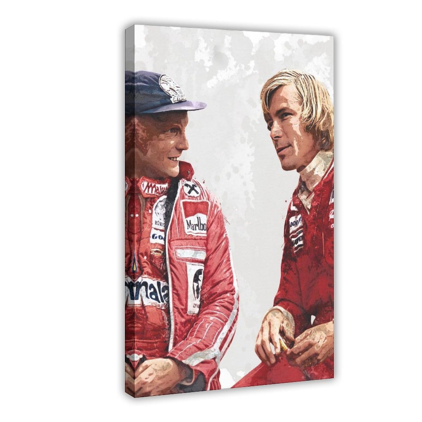 GJHTQLP Niki Lauda & James Hunt Canvas Poster Bedroom Decor 12x18inch(30x45cm)