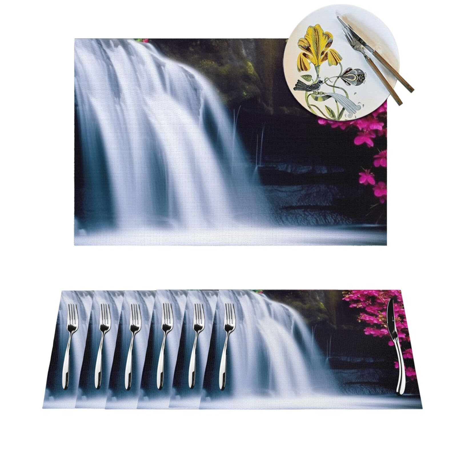Sets de table lavables anti-tache lot de 4 en PVC pour protéger la table des assiettes chaudes