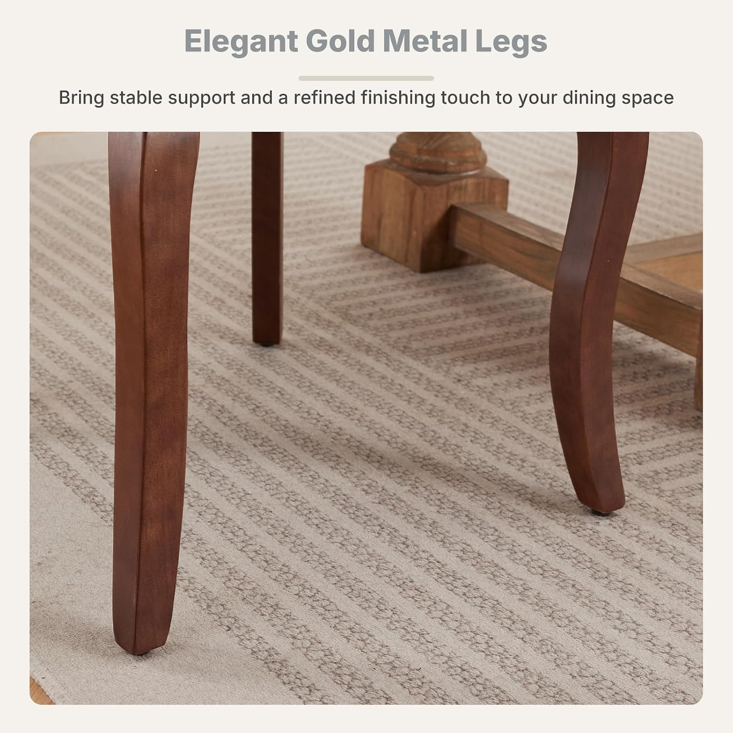 Upholstered Dining Chairs Set of 8, High Back Side Chairs for Kitchen and Dining Room, Mid-Century Modern Fabric Seating with Solid Wood Legs, Beige