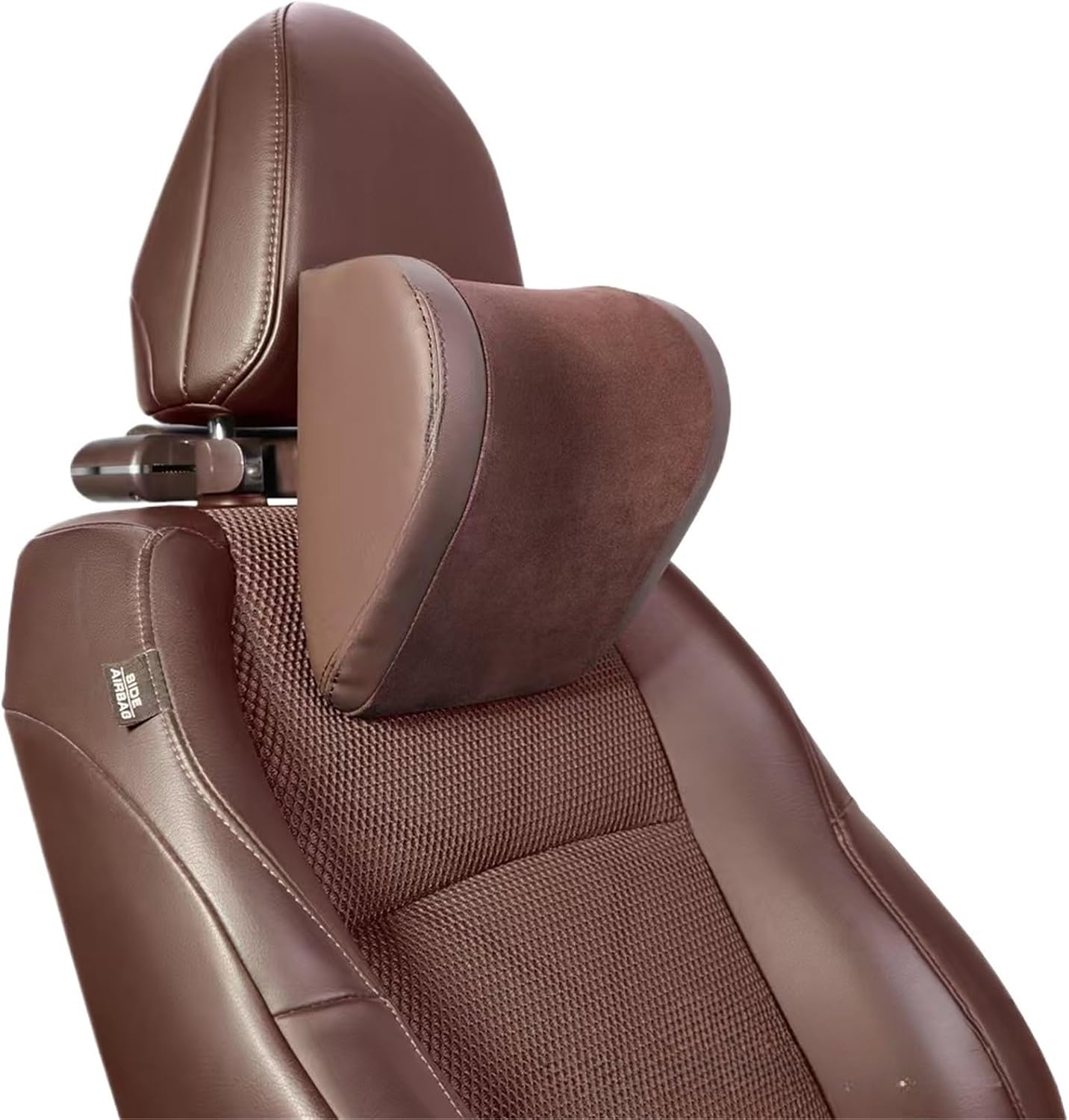 Automotive four-way adjustable headrests Compatible For Mercedes-Benz Audi mechanical headrests, tumbled leather headrests universal models(Carbon fiber c)