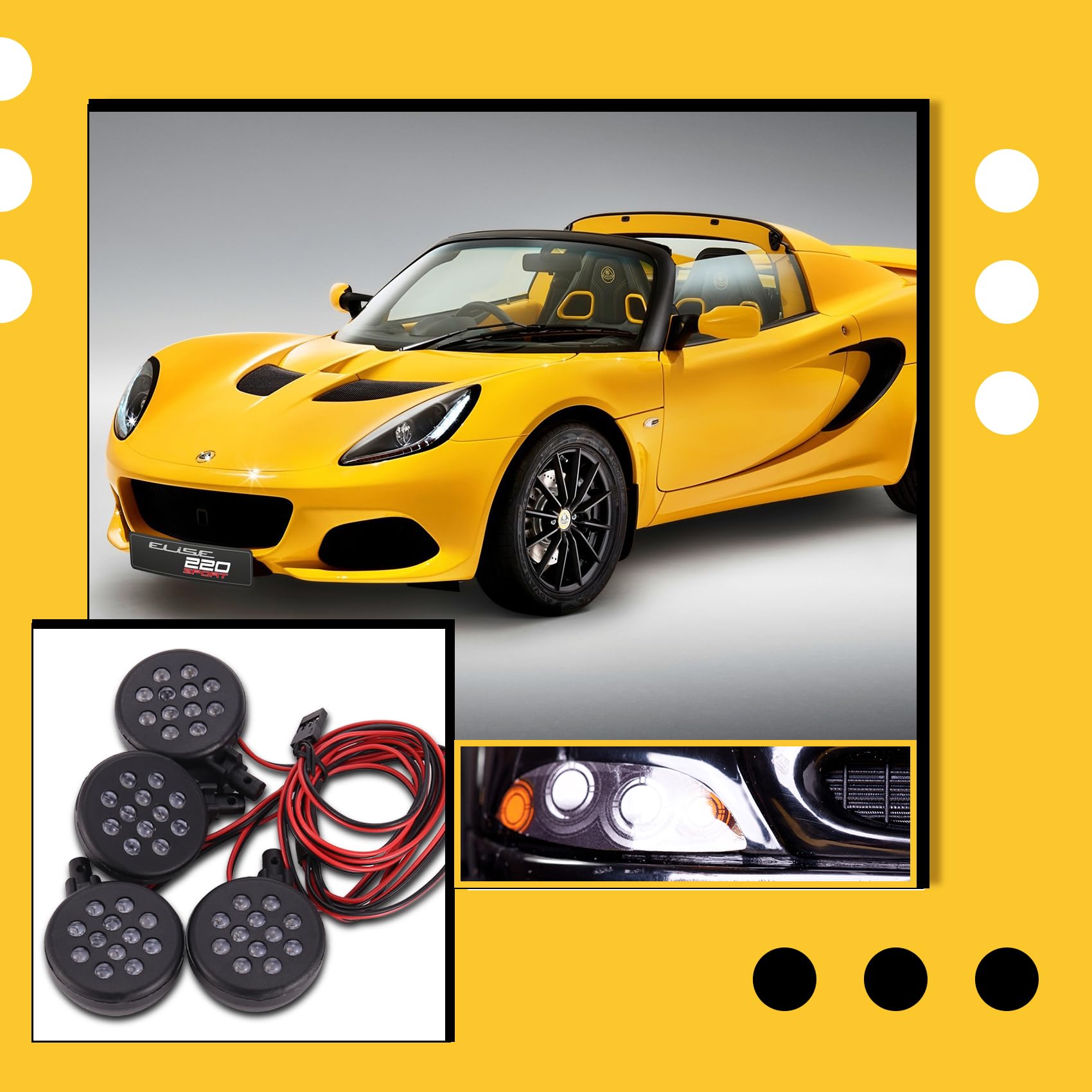 FEETER 4 LED Lights Receiver Kit Plastic Shell Headlights for 1/5 BAJA Rovan Motor 5B RC Car Parts Accessories - Image 3