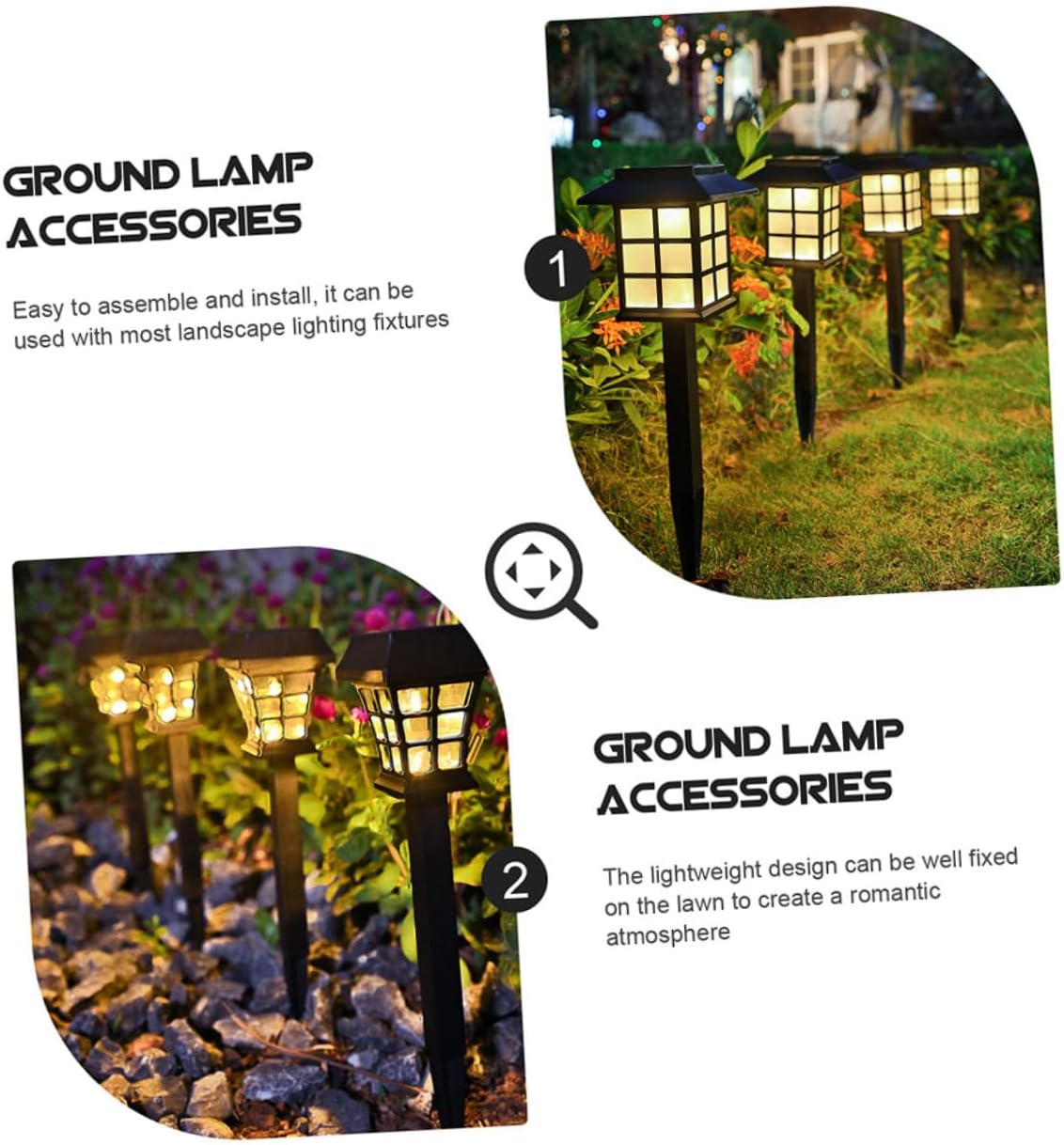 25pcs Outdoor Solar Garden Lights Pathway Plastic Ground Stake Lamp Inserts Stakes