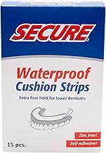 Secure Denture Adhesive Strips – Zinc Free – Waterproof – Comfortable Cushion Fit for Uppers & Lowers – Extra Firm All-Day-Hold – No Mess – Clean Ingredients – 15 Strips (1 Pack)