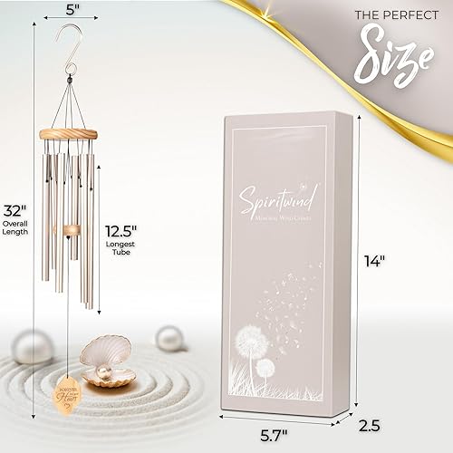 Miniatura 8 de Campanillas de viento de condolencias por pérdida de un ser querido, campanillas de viento conmemorativas de 32 pulgadas para la pérdida de un ser