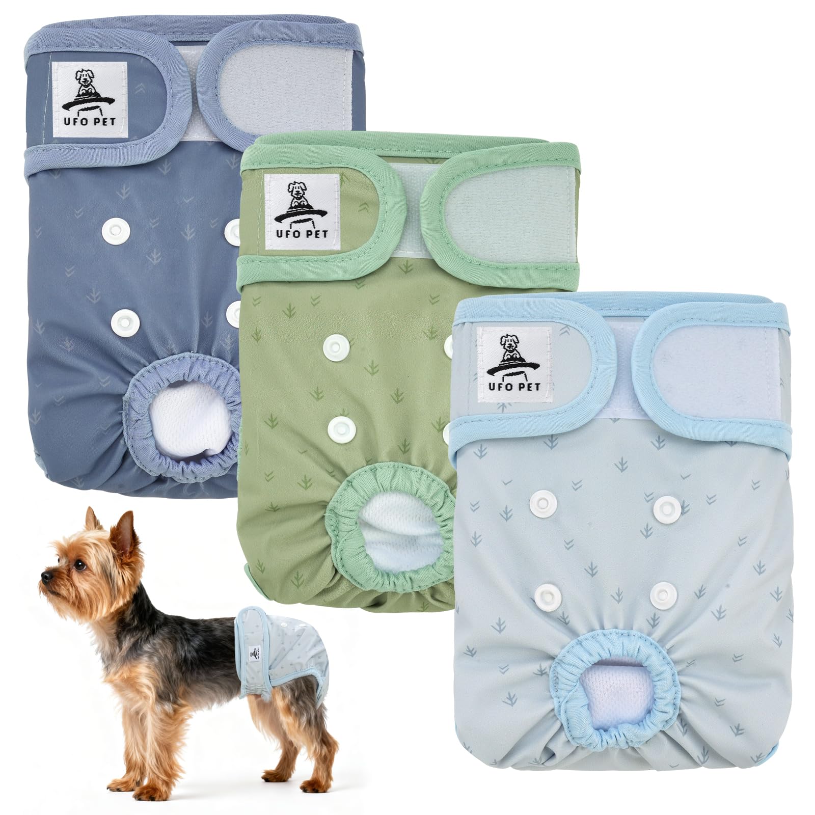 UFO PET Dog Period Heat Pants for Season Incontinence, Super Absorbent Washable Dog Puppy Nappies Female X Small, Doggy Knickers for Season 3 Pack — image 1