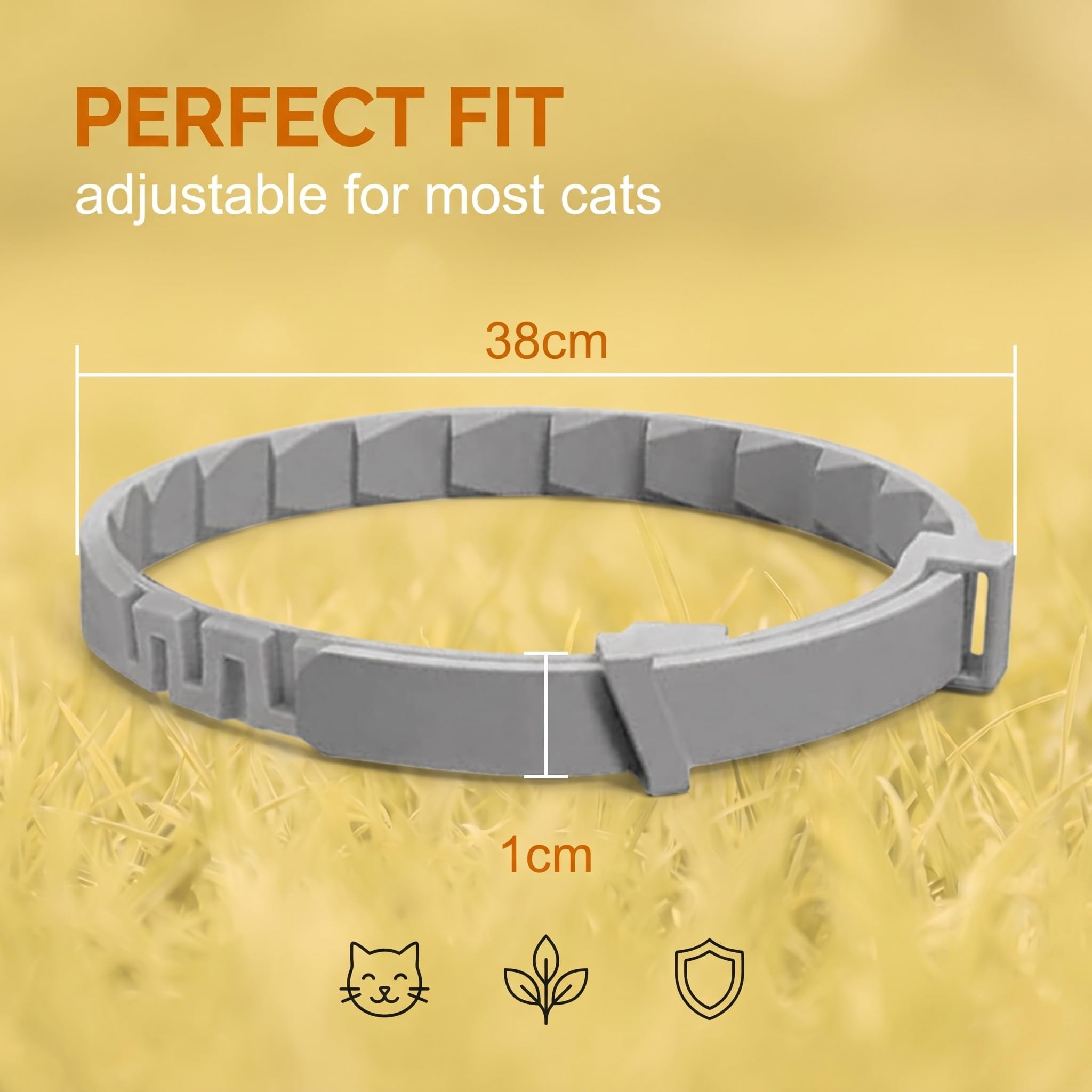 2 Collares Antipulgas Para Gatos, Collar Antiparasitario Seguro Y Eficaz, En Gris, Accesorio Para Mascotas, Protección Para Gatos