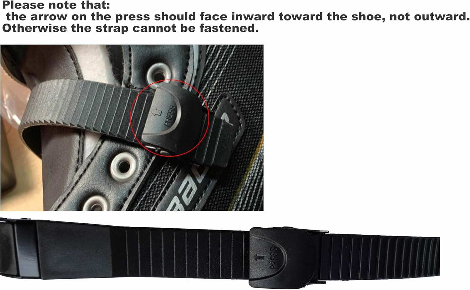 Alemon 2 Pieces Replacements Inline Roller Skating Shoes Energy Strap with Screws Nuts Skates Buckles Accessory,3 Colors Black Blue Pink