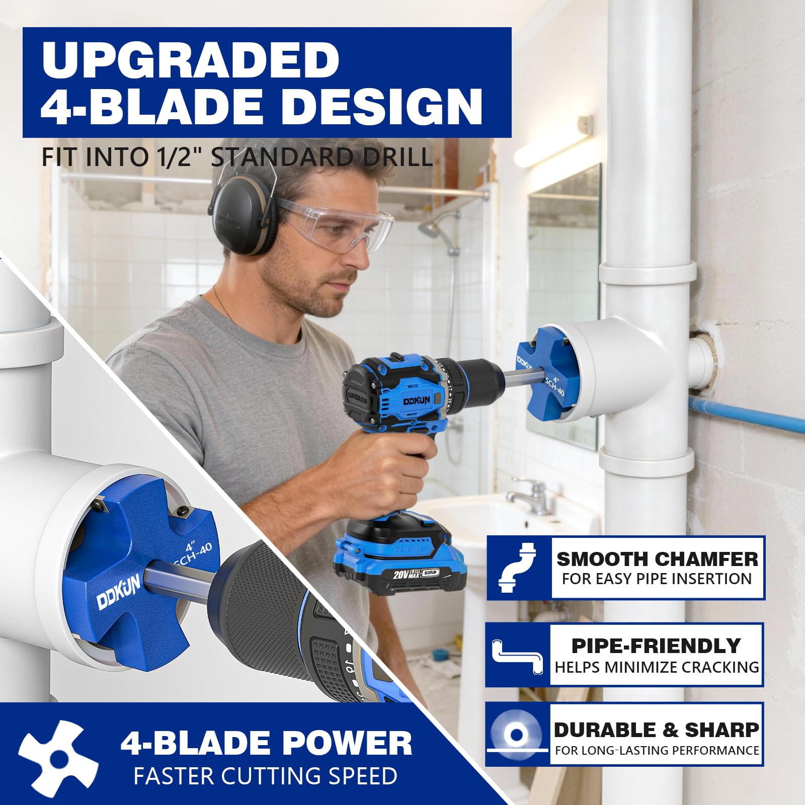 PVC Pipe Reamer Kit - 9 Piece for Plumbing Repairs -3