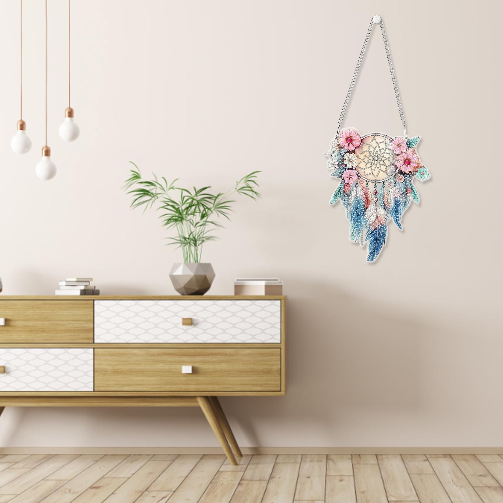 GHHKUD Weihnachts-Zwerge Diamond Painting – Beidseitiger Fensteranhänger Mit Kette, DIY-Set Für Fensterdekoration