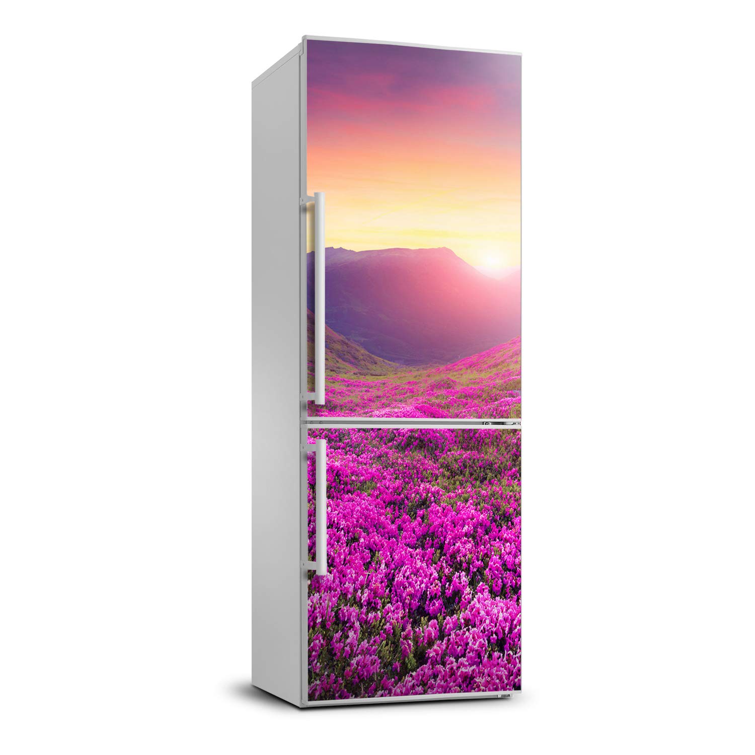Autocollant frigo 60x180cm Tulup : sticker pour réfrigérateur et mur décoratif paysage