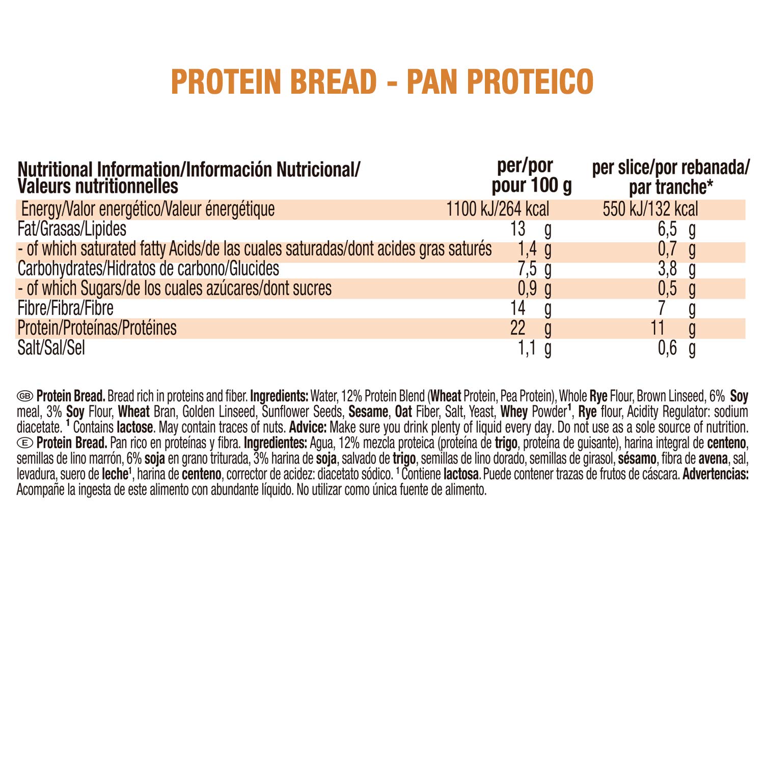 Weider Pan Proteico 11g Proteína Fibra Bajo Azúcares 5 x 250 g