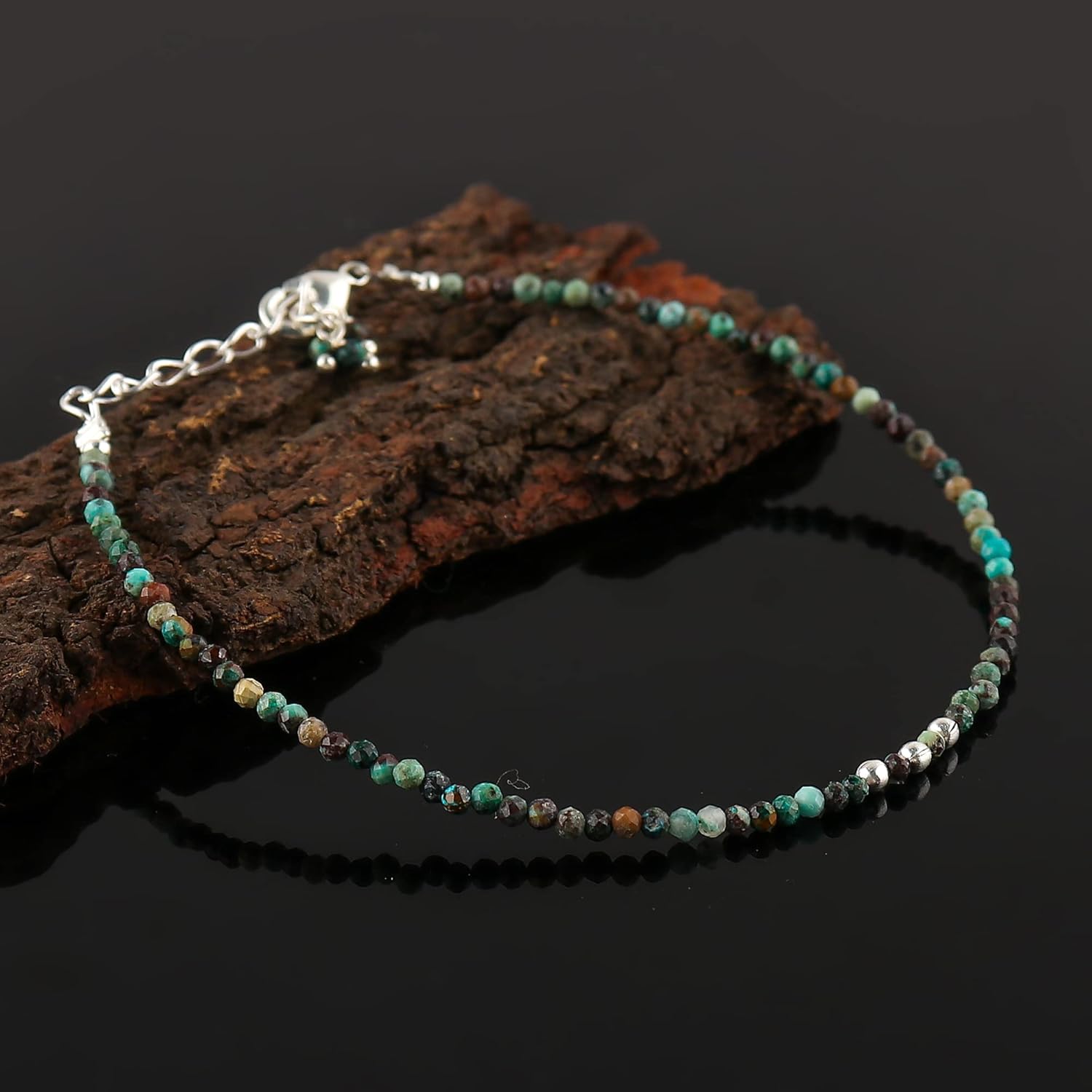 Minimalist Beaded Bracelet for Women – 2-3mm Micro Faceted Crystal Beads | Lightweight Adjustable Layering Bracelet - Image 2