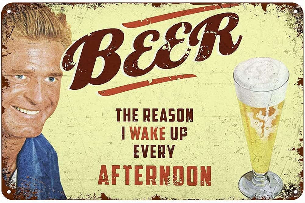 rayprint Creative Tin Sign Beer Funny Novelty Metal Sign Retro Wall Decor for Home Gate Garden Bars Restaurants Cafes Office Store Pubs Club Sign Gift 12X16 inch
