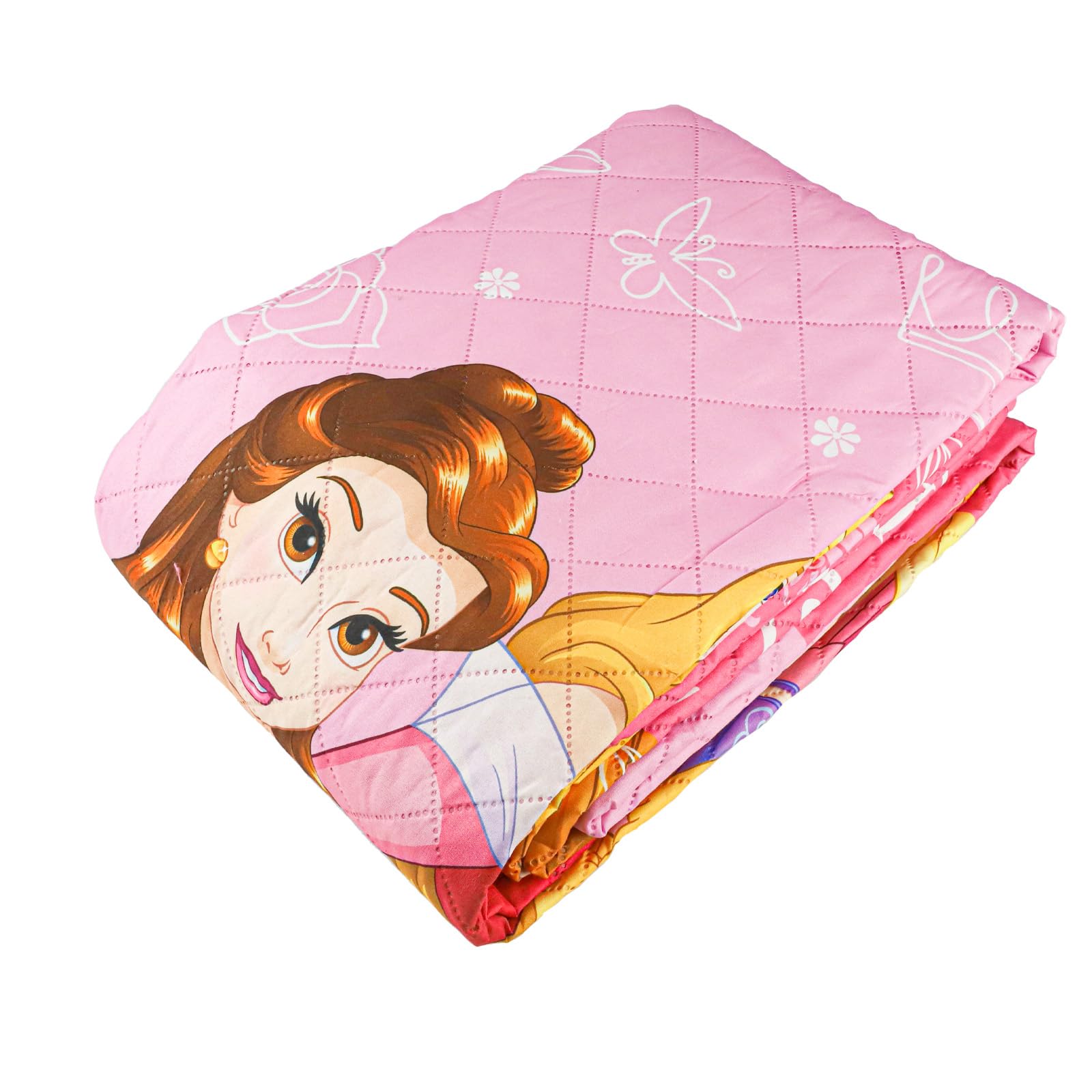 Disney Princesa Colcha Bouti Infantil para Niños Licencia Oficial, 170 x 250 cm, 100% Poliéster, 100 gr/m2, Cama 90-105 cm, Color Rosa