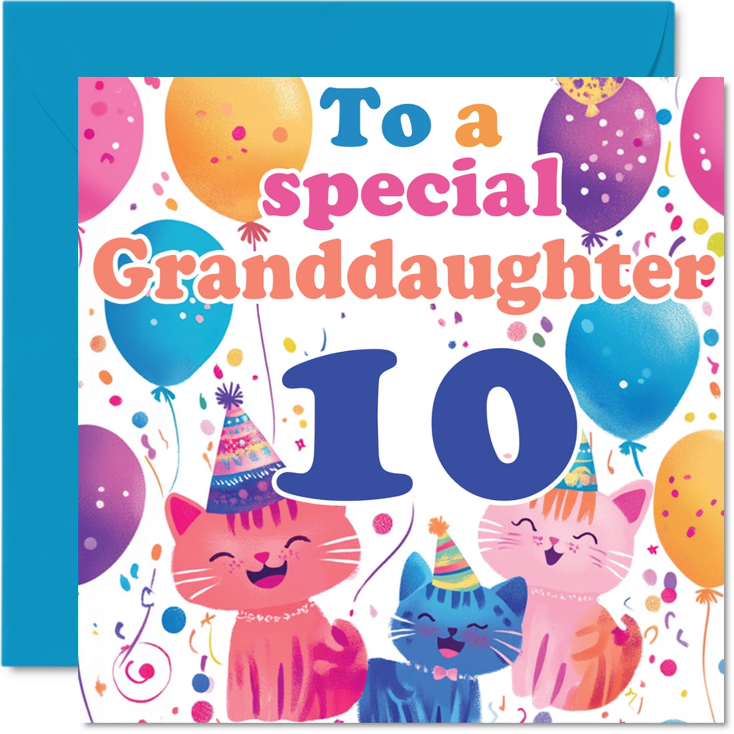 10th Granddaughter Birthday Card, Cute Cats Special Granddaughter